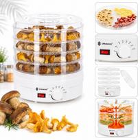 Maisto džiovyklė grybams, vaisiams, daržovėms ir žolelėms, 5 padėklai, 600 W