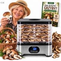 Maisto ir grybų džiovyklė, 400 W, 6 padėklai, reguliuojama temperatūra