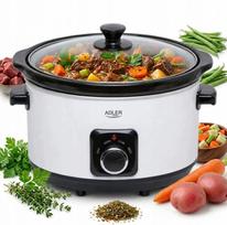 Lėta viryklė ADLER, 5,8 l, balta, 290 W, 3 režimai, keraminis indas, iki 10 porcijų