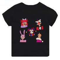 Hot selling magical digital circus printed children's short sleeved T-shirt suitable for summer wear 140 red