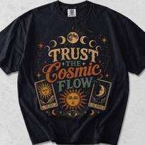 Astrology Moon Phases T-Shirt: Retro Celestial Tarot Comfort Colors Cotton Unisex 150 brown