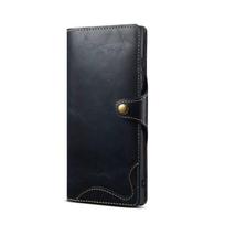 For Samsung Galaxy S23 S22 Ultra S21 S20 S10 Plus S9 Note 8 9 10 20 100% Real Cowhide Leather Case Vintage Card Bag Wallet Cover Note 10 Plus