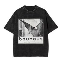 Hot Selling Bauhaus Classic Poster Graphic Print T-shirt Men Women Retro Washed Cotton Oversized Short Sleeves Summer New Tee S white