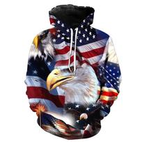 JAV vėliavos megztiniai megztiniai Vyriški/moteriški 3D spaudiniai su gobtuvu Eagle pavasario rudens mada Kasdieniai gobtuviniai megztiniai didelio dydžio amerikietiška striukė XL gray