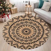 Apvalus pintas geometrinio rašto kilimas Etninis dekoras Neslystantis patvarus kilimas svetainei miegamajam dekoratyvinei erdvei kilimai 60cmx60cm gray