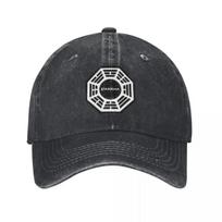 Dharma Initiative Logo Lost TV Show Unisex Style Baseball Cap Distressed Washed Hats Cap Casual Outdoor Workouts Snapback Cap One Size gray