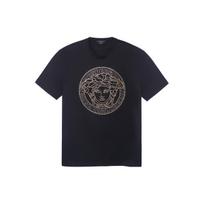 VERSACE SS22 Men's Embellished Medusa Head T-shirt Black A77987-A201952-A008 S black