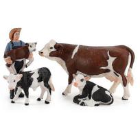 Figurines Simulated Plastic Feeder And Cattle Style - Pjun