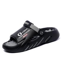 2025 Men's Massage Slippers Indoor Outdoor Sandals Beach Casual Shoes Comfortable Slide Men's Women's Home Slippers Big Size 47 46-47 juoda pilka spalva