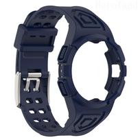 2in1 Dirželis Samsung Galaxy Watch FE 6 5 4 40MM Išmaniajai apyrankei 20mm Laikrodžio dirželis Silikoninė apyrankė Dirželis Skaidrus Dirželis&dėklas Galaxy FE 6 5 4 40MM black