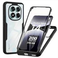Redmi Note 14 Pro PLus + 360 viso korpuso ekrano apsauga skaidrus dėklas Redmi Note 14 Pro 4G 5G globalaus telefono viršelis Redmi Note 14 5G (Global) juoda
