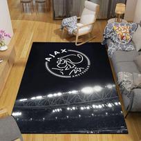 Ajax Amsterdam Flannel Printed Carpet, Home Sofa Decoration for Living Room & Bedroom, Non‑Slip Play Flannel Floor Mat for Game Room 40x60cm( 15x23in ) black