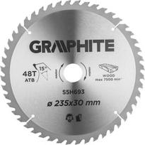 GRAPHITE diskinis pjūklas 55H693, 235 x 30 mm, 48 dantys