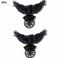 1/2 vnt. Helovino vintažinis varnos plaukų segtukas Gotikinis vikingų raganos plaukų segtukas Cosplay vakarėlio plaukų aksesuarai moterims papuošalai 2Pcs black