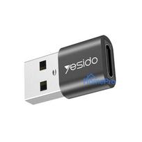 yesido GS09 Mini Aluminum Alloy Usb Type-c U-Disk Card Reader Mouse Convert OTG Adapter Black