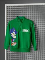 Sinsay - Sportinis nertinis paaukštinta apykakle Sonic the Hedgehog - žalia