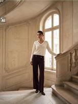 Sinsay - Twill wide straight kelnės su dekoratyvinėmis sagomis - kaštoninė