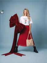 Sinsay - Klostuotas midi sijonas - raudona