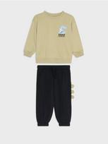 Sinsay - Komplektas su medvilne: crewneck džemperis ir jogger kelnės su dinozauro motyvu - multicolor