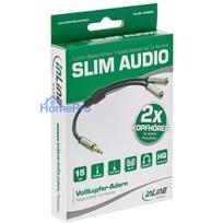 InLine S-99250 audio kabelis 0.15 m 3.5mm 2 x 3.5mm Melns, Sudrabs