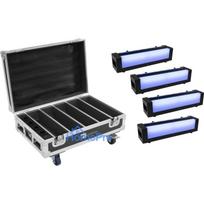 Eurolite komplekts ar 4x AKKU Bar-6 Glow QCL un uzlādes koferi