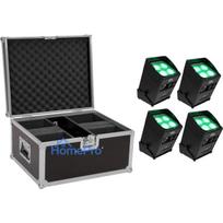 Eurolite komplekts ar 4x AKKU UP-4 Entry QCL Spot QuickDMX un koferi
