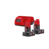 Akumuliatorių ir įkroviklio rinkinys Milwaukee M12 NRG-602, 12 V, 2 x 6 Ah