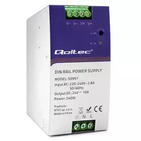 Qoltec DIN rail power supply | 240W | 24V | 10A