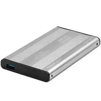 Qoltec Aluminium External Hard Drive Case HDD SSD 2.5'' SATA3 | USB 3.0 | Silver