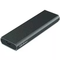 Qoltec Aluminium Enclosure | M.2 SSD drive | NVMe | PCIe| USB 3.1 | Super speed 10Gb/s | 4TB | Graphite