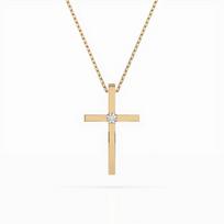 Auksinis kryželis su deimantais „Sacred Cross II“