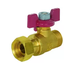 Ventilis Arco Mini, rutulinis, vandentiekiui, vandens sąnaudų reguliavimui, 1/2 colio - išorinis sriegis, 1/2 colio - veržlė