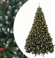 Dirbtinė žalia kalėdinė eglutė su žaisliukais 240 cm 300 LED