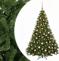 Dirbtinė šviesiai žalia kalėdinė eglutė su žaisliuku 240 cm