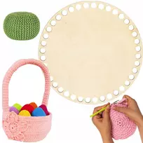 Decortrend dugnas, pagrindas apvaliam krepšiui iš faneros, skirtas nėrimui, pufas, krepšelis, 30 cm