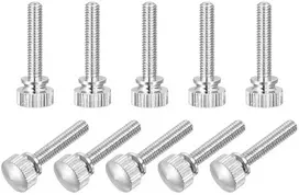 Sourcing map Rumbuoti varžtai M4 x 20 mm žalvariniai varžtai su galvute rankenėlės tvirtinimo detalės nikeliuotas, 5 vnt.