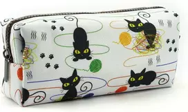 Cat penalas cats and yarn knitting notion pouch kitten makiažo krepšys dovana kačių mylėtojams penalas maža kosmetikos krepšys