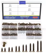 Glarks smulkūs medvaržčiai 5mm 6mm 7mm 8mm 10mm bronziniai savaime gręžiantys plokščia galvute varžtai, rinkinys namų baldų dekoravimui (bronziniai)
