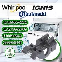 4 apatinio indaplovės krepšio guolių rinkinys 481010600198 481253578098 c00314875 c00314334, tinkamas whirlpool, ignis, bauknecht onix tech