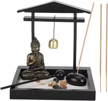 Zen sodas su budos figūrėle, japoniškas smilkalų laikiklis budos statula smilkalų laikiklių rinkinys jardin zen su 3 smilkalų lazdelėmis dekorui, atsipalaidavimui, meditacijai (1906)