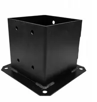 Stulpo pagrindas juodas 140x140mm prisukamas prie betono laikiklis inkaras 14x14cm