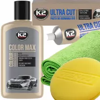 K2 Sidabrinis spalvos korekcinis vaško pasta rinkinys įbrėžimams pašalinti automobiliui