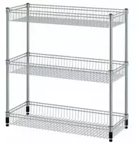Metalinis lentynų blokas su 3 krepšiais 92x36x94 cm Ikea Omar