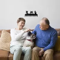 Superdant raktų pakabukas šunims, pagamintas iš geležies, metalinis, su šunimis, 10 kabliukų, sieniniai kabliukai, dekoratyvinis kabliukas, raktų pakaba, montuojamas ant sienos krepšiams, drabužiams, raktams, rankšluosčiams, sienų dekoracija, 25 x 10 cm