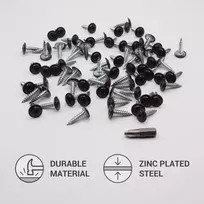 (70 vienetų) dažyti 4,2 x 19 mm medvaržčiai, savaime įsisriegiantys metaliniai varžtai, phillips modifikuota kryžminė galvutė (70, pilkai ruda ral 8019)