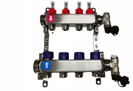 Skirstytuvas 4 Inox Rotametrai Ventiliai Grindinis šildymas ip2745