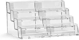 Taymar 8bc93 vizitinių kortelių dėklas, vizitinių kortelių stovas, vizitinių kortelių stovas, 2 x 4 pakopos, skaidrus, 1 vnt.