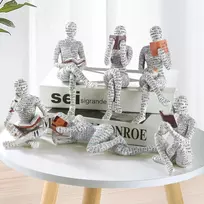 Grapmktg Namų dekoras, skaitytojos moters statula, estetinė skulptūra, kambario dekoracija, moderni abstrakcija ant lentynos, stalo, svetainei, biurui, miegamajam, C