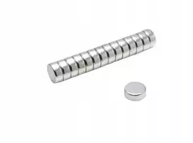 Neodimio magnetas, cilindro formos Mw 10x4 N38, komplektas 100 vnt.