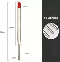 12 vienetų rutulinio rašiklio šerdelės, didelės talpos, suderinamos šerdelės, metalinės šerdelės, skirtos G2 formatui, 1,0 mm linijos plotis M